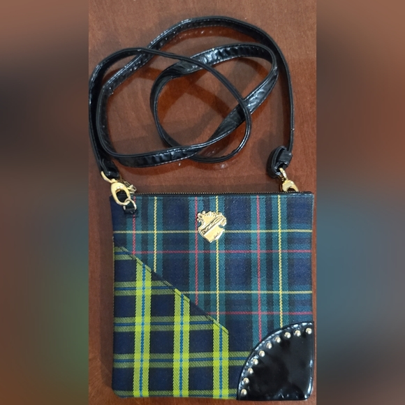 LIMITED EDITION MAC PLAID CROSSBODY STUDDED MESSENGER BAG - Picture 7 of 9